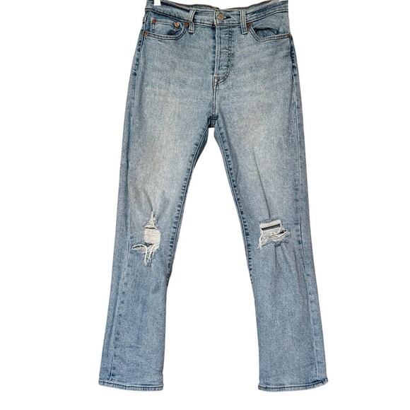 Levi's Wedgie Straight Distressed Jeans Light Wash 34964-0132 Size 28x28 - Picture 5 of 16